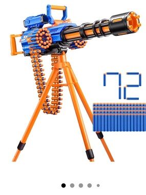 X-Shot Insanity Motorized Rage Fire foam dart gun w/ Feeding Belt Tripod & Scope